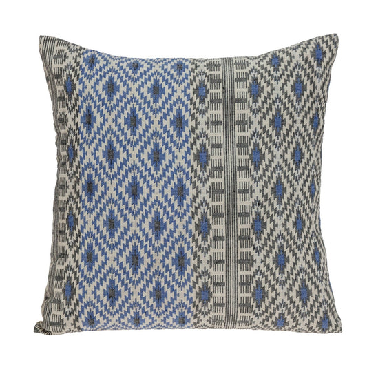 Gray And Blue Aztec Diamond Throw Pillow FurniFindUSA