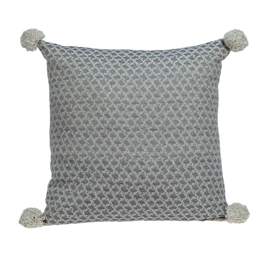 Gray Pearl Pom Throw Pillow FurniFindUSA