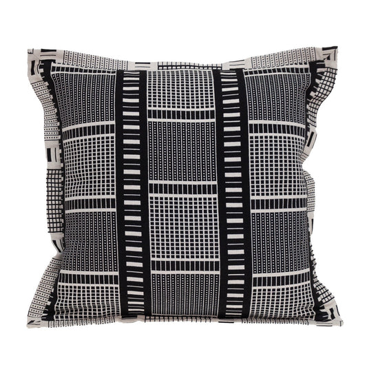 Black And White Abstract Stripes Throw Pillow FurniFindUSA