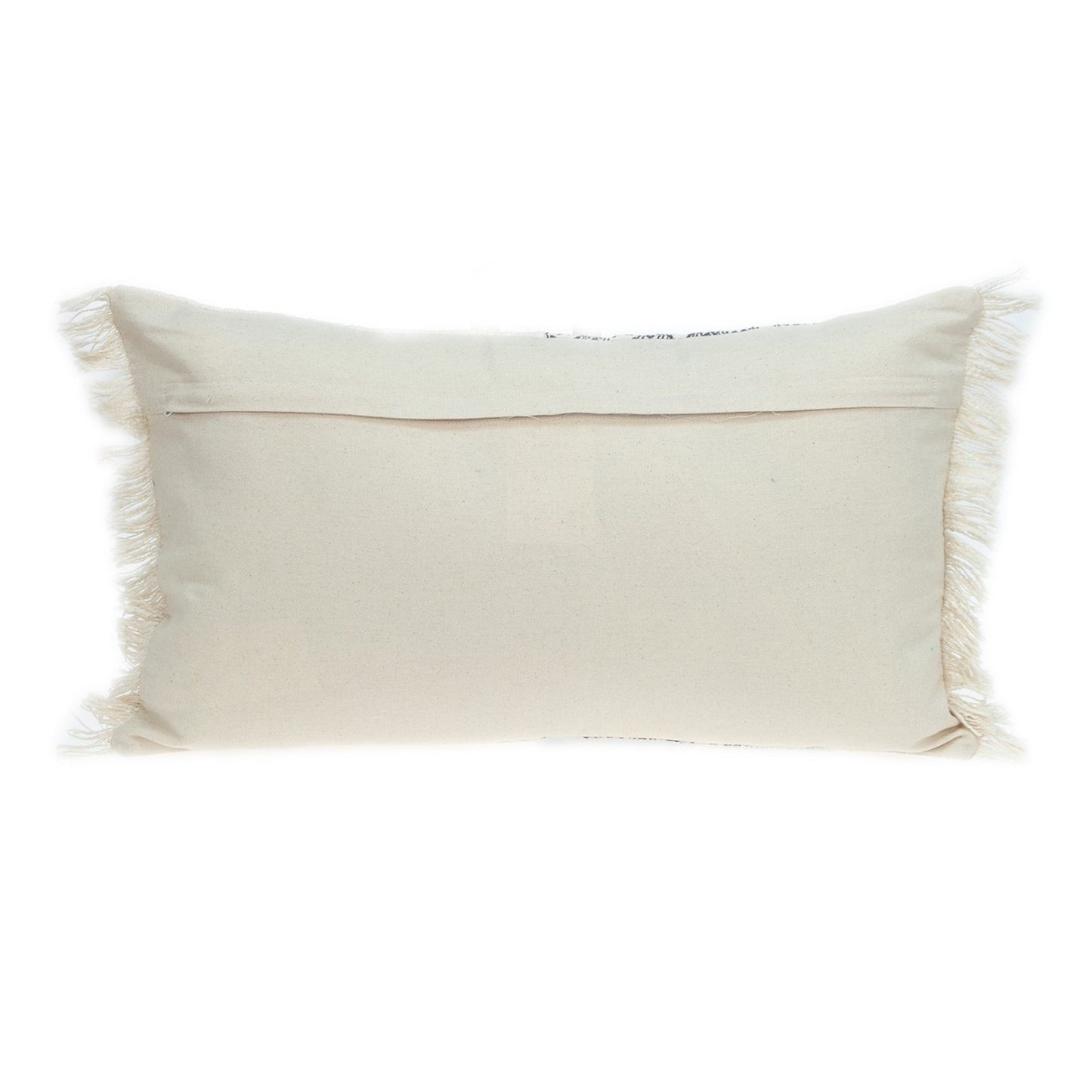 Black And White Geometric Fringe Throw Pillow FurniFindUSA