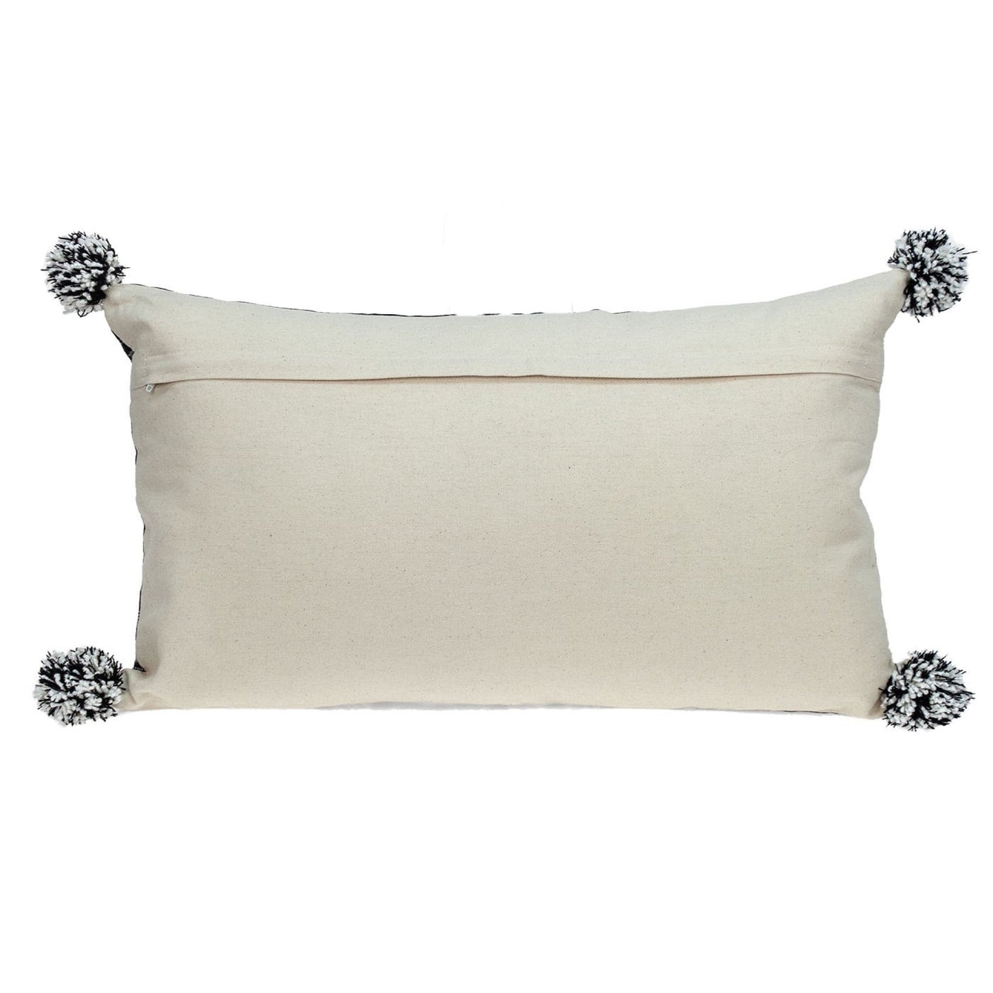 Black And Gray X Pom Throw Pillow FurniFindUSA