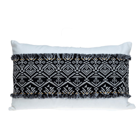 Black And White Patched Throw Pillow FurniFindUSA