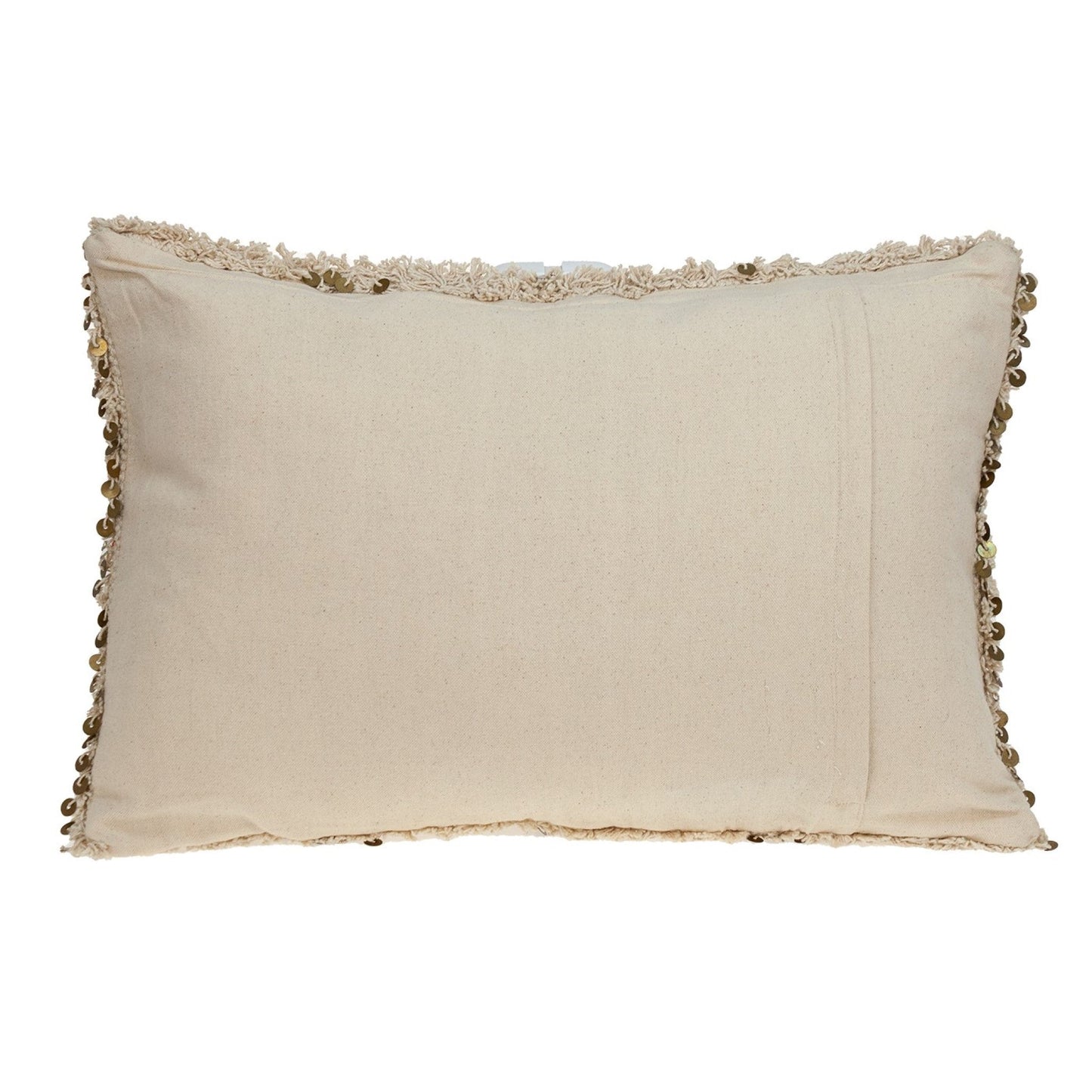 Boho Woven Shaggy Sequin Lumbar Pillow FurniFindUSA