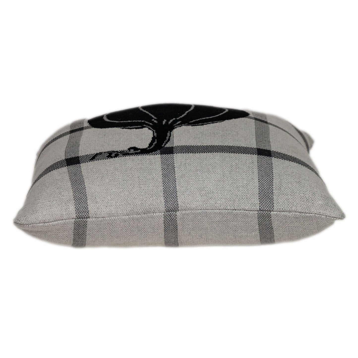 Grey Plaid Pumpkin Throw Pillow FurniFindUSA