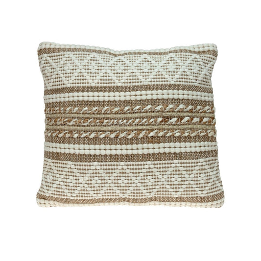 Linen And Brown Jute Throw Pillow FurniFindUSA