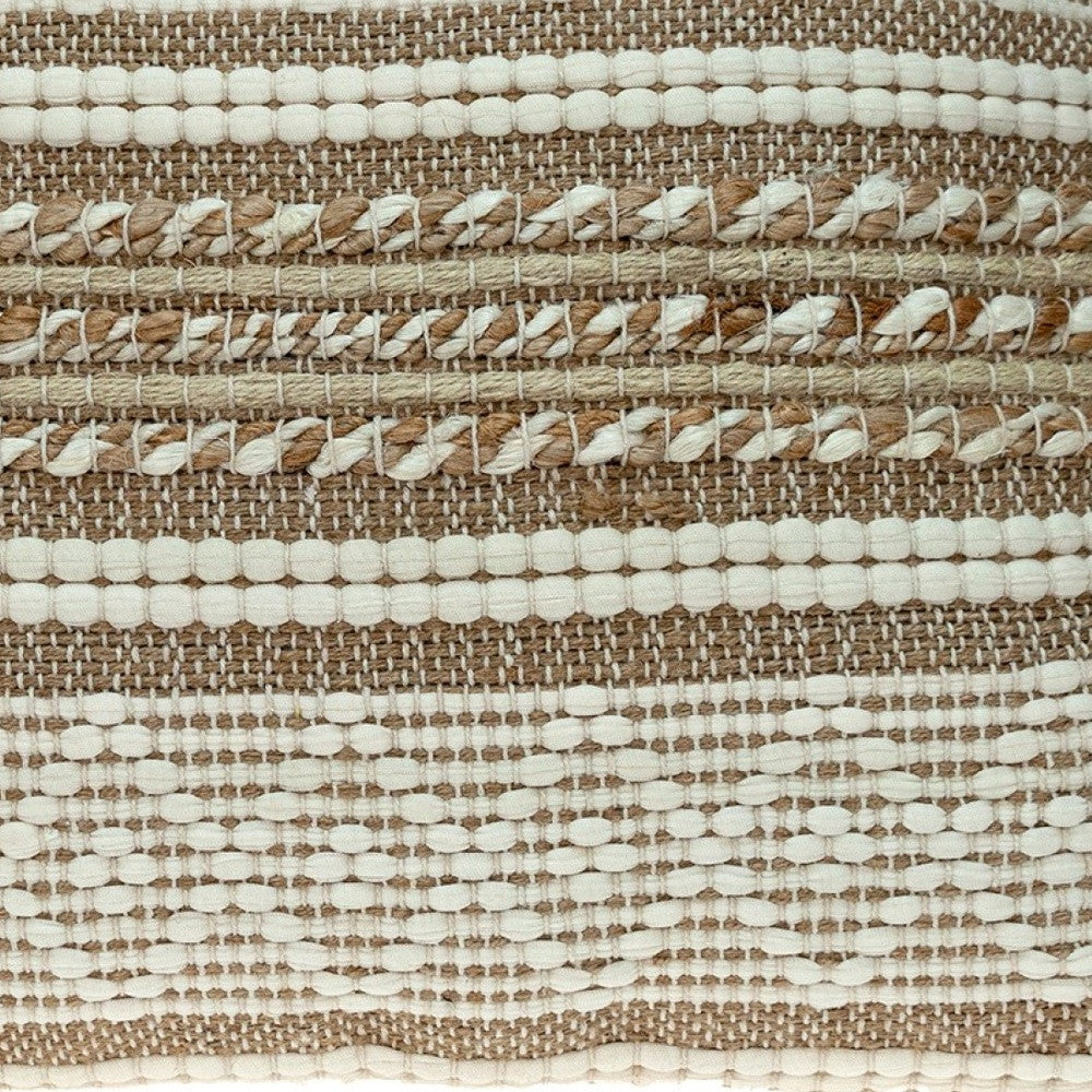Linen And Brown Jute Throw Pillow FurniFindUSA