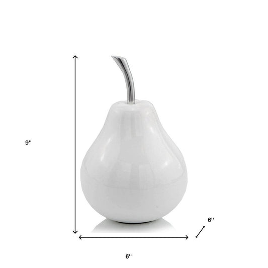 White Medium Pear Shaped Aluminum Accent Home Decor HomeRoots