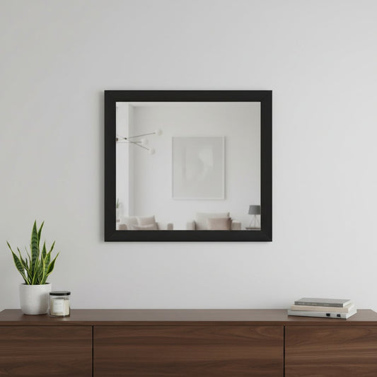 35" Black Wood Framed Accent Mirror