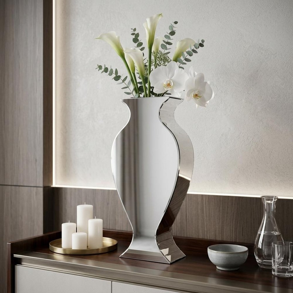 28" Clear Crystal Glass Table Vase HomeRoots