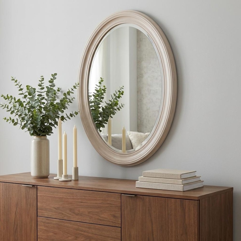 33" Silver Oval Framed Accent Mirror HomeRoots
