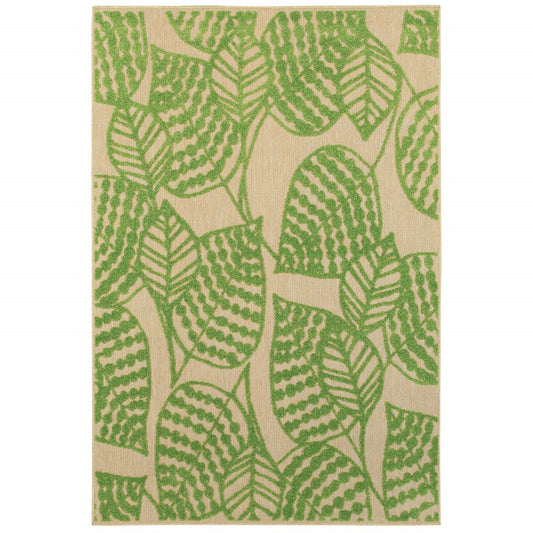Green Floral Indoor Outdoor Area Rug - 1" (L) x 64" (W) x 46" (H) FurniFindUSA