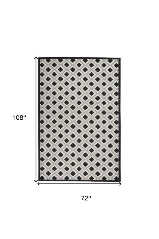8' X 11' Blue And Gray Indoor Outdoor Area Rug