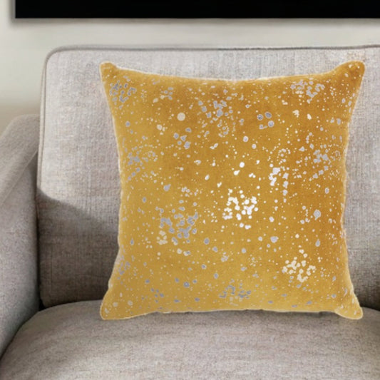 Mustard And Silver Throw Pillow FurniFindUSA