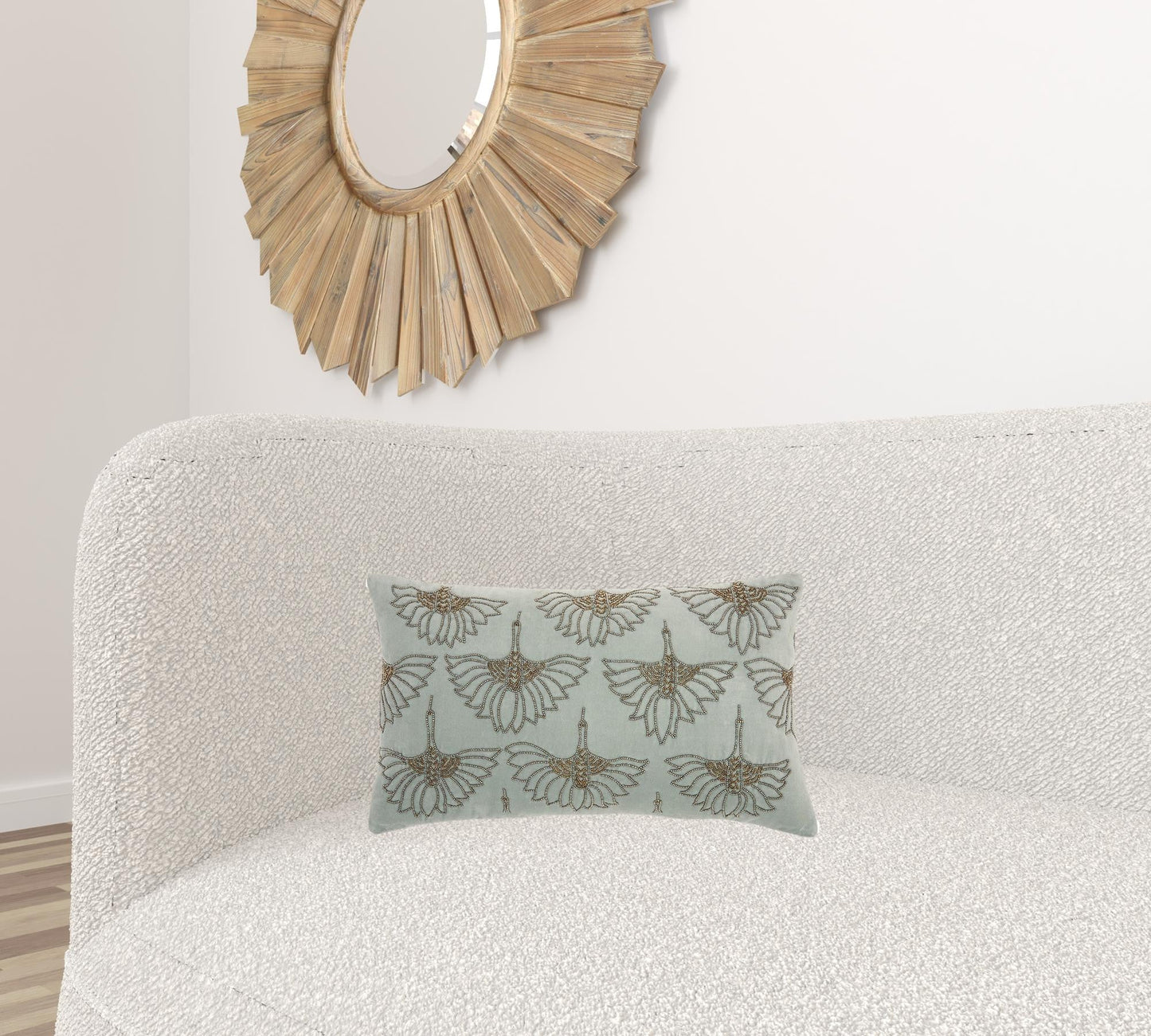 Brilliant Celadon Blue Lumbar Pillow FurniFindUSA