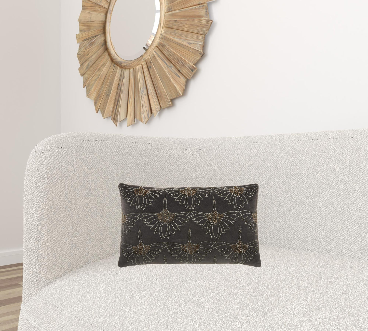 Brilliant Dark Grey Lumbar Pillow FurniFindUSA