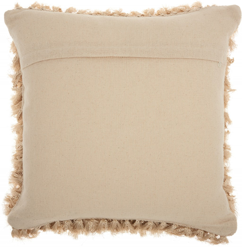 Soft Beige Shag Accent Pillow FurniFindUSA
