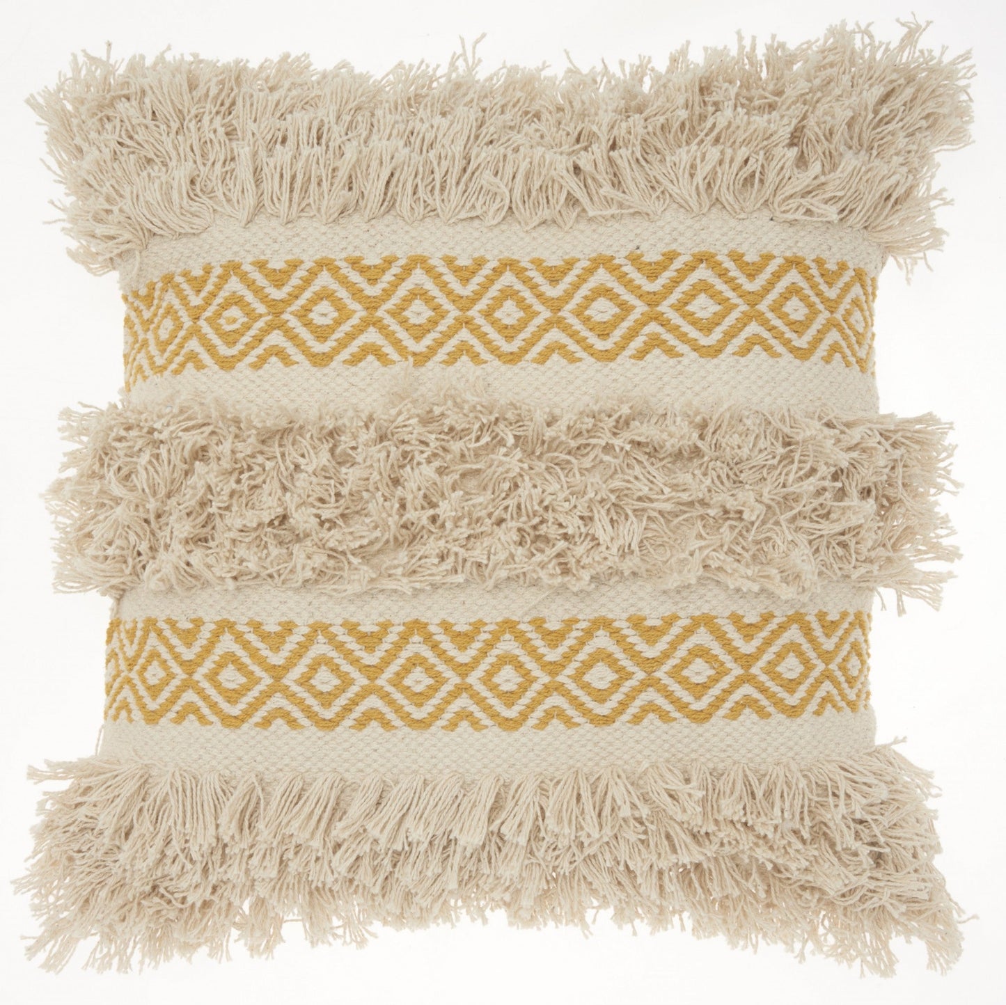 Mustard Diamond Patterned Throw Pillow FurniFindUSA