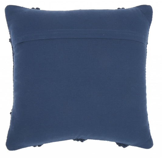 Navy Blue Textured Lattice Throw Pillow FurniFindUSA