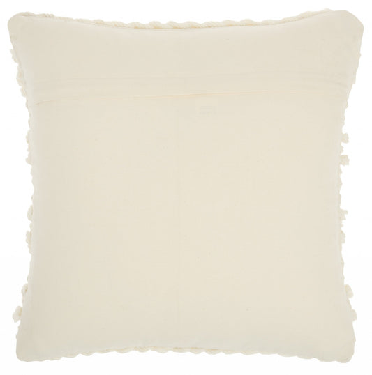 Ivory Textured Dots And Stripes Throw Pillow FurniFindUSA