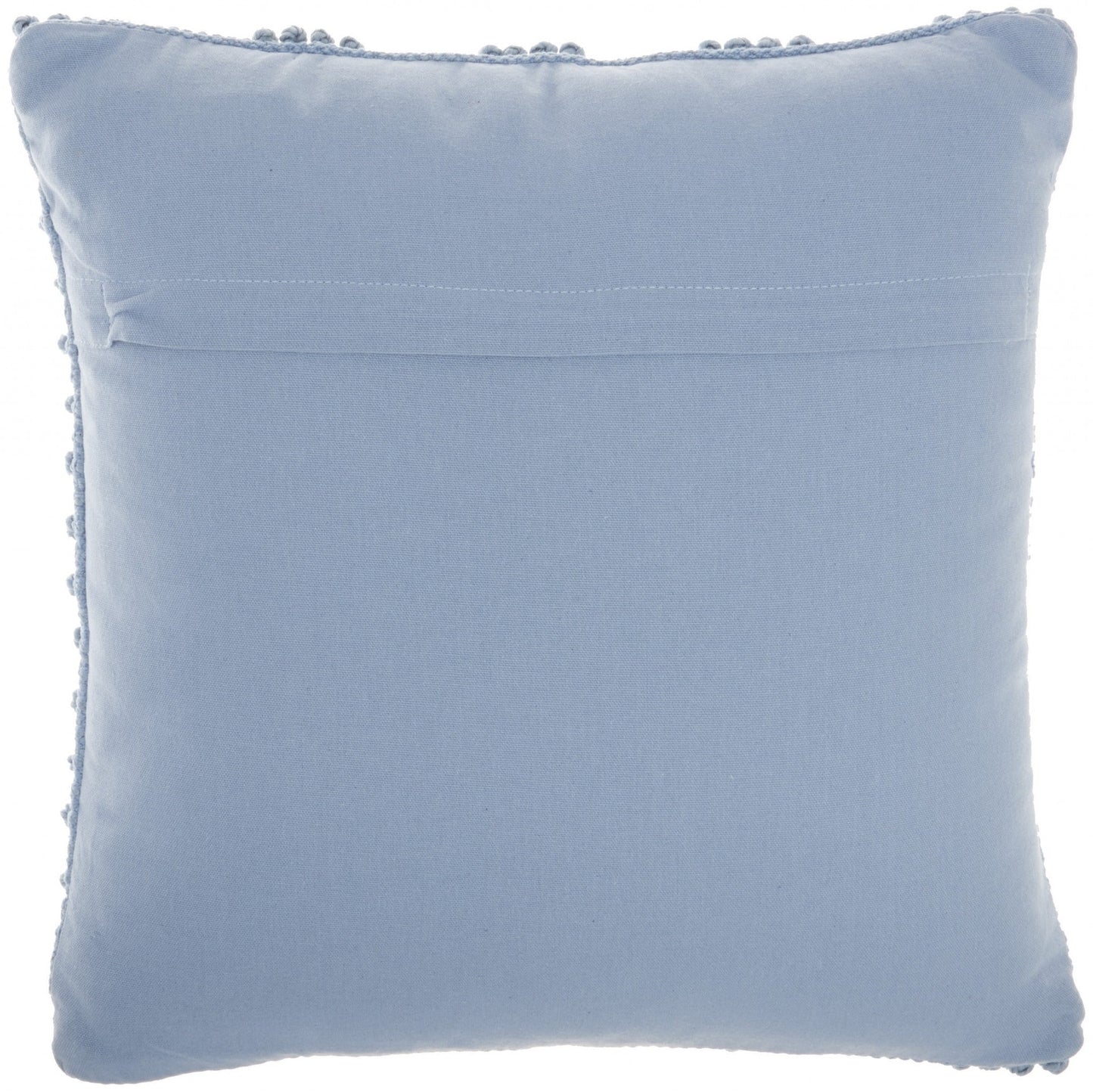 18" Blue Dot And Stripe Polyester and Cotton Blend Throw Pillow With Texture FurniFindUSA