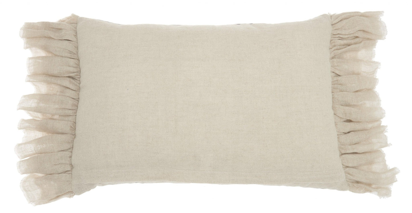 Wide Tasseled Marble Pink Lumbar Pillow FurniFindUSA