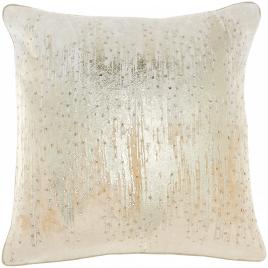 18" Cream Velvet Throw Pillow FurniFindUSA