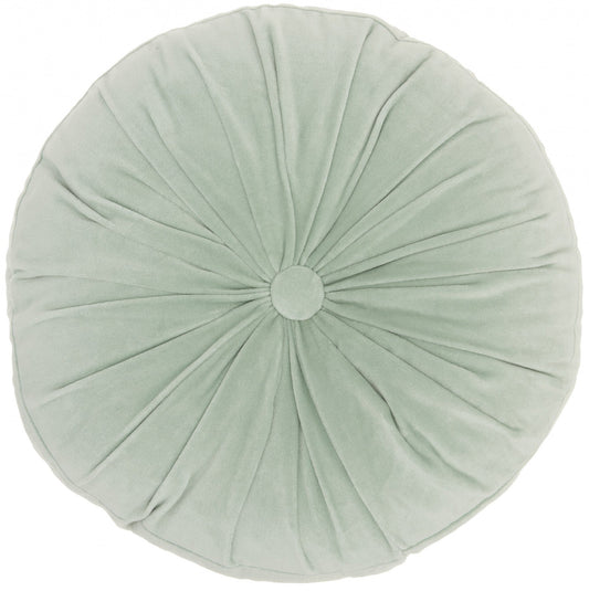 16" X 16" Mint Green Round Velvet Throw Pillow FurniFindUSA