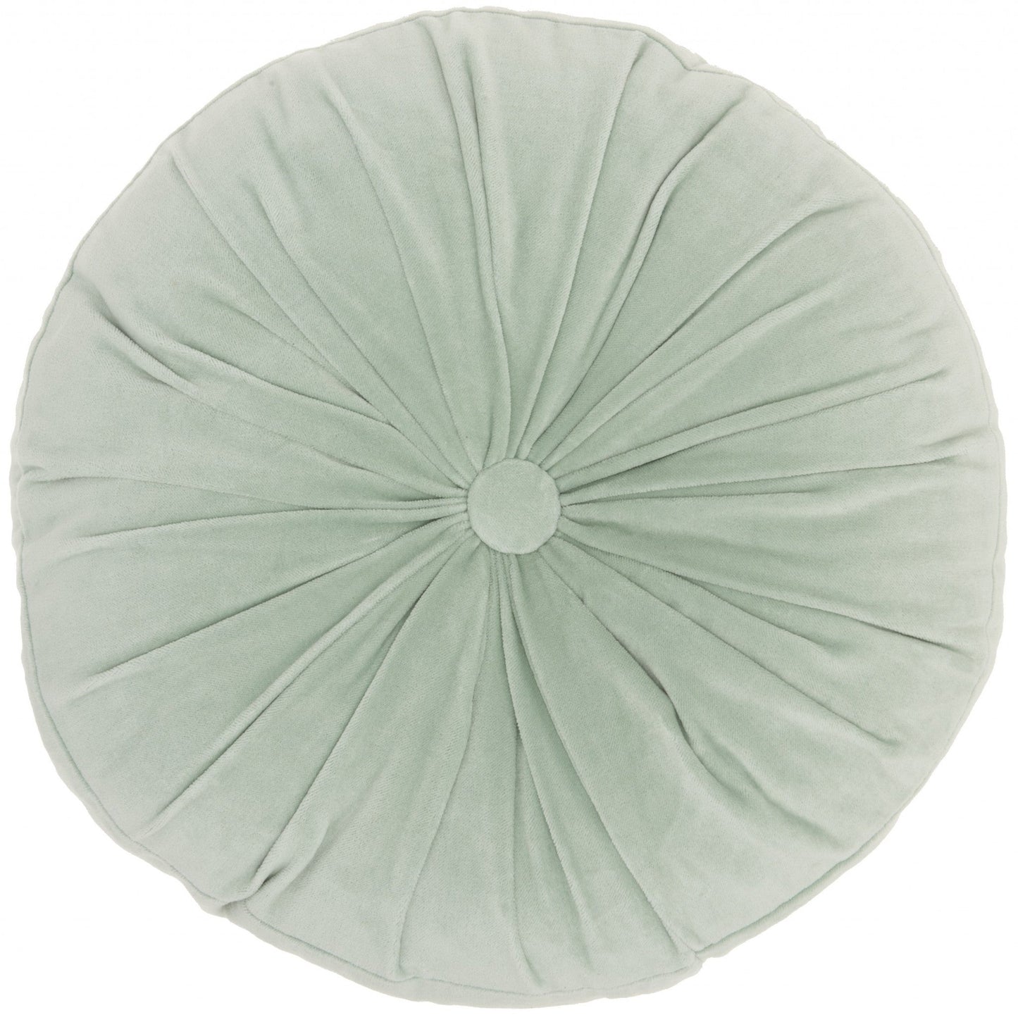 16" X 16" Mint Green Round Velvet Throw Pillow FurniFindUSA