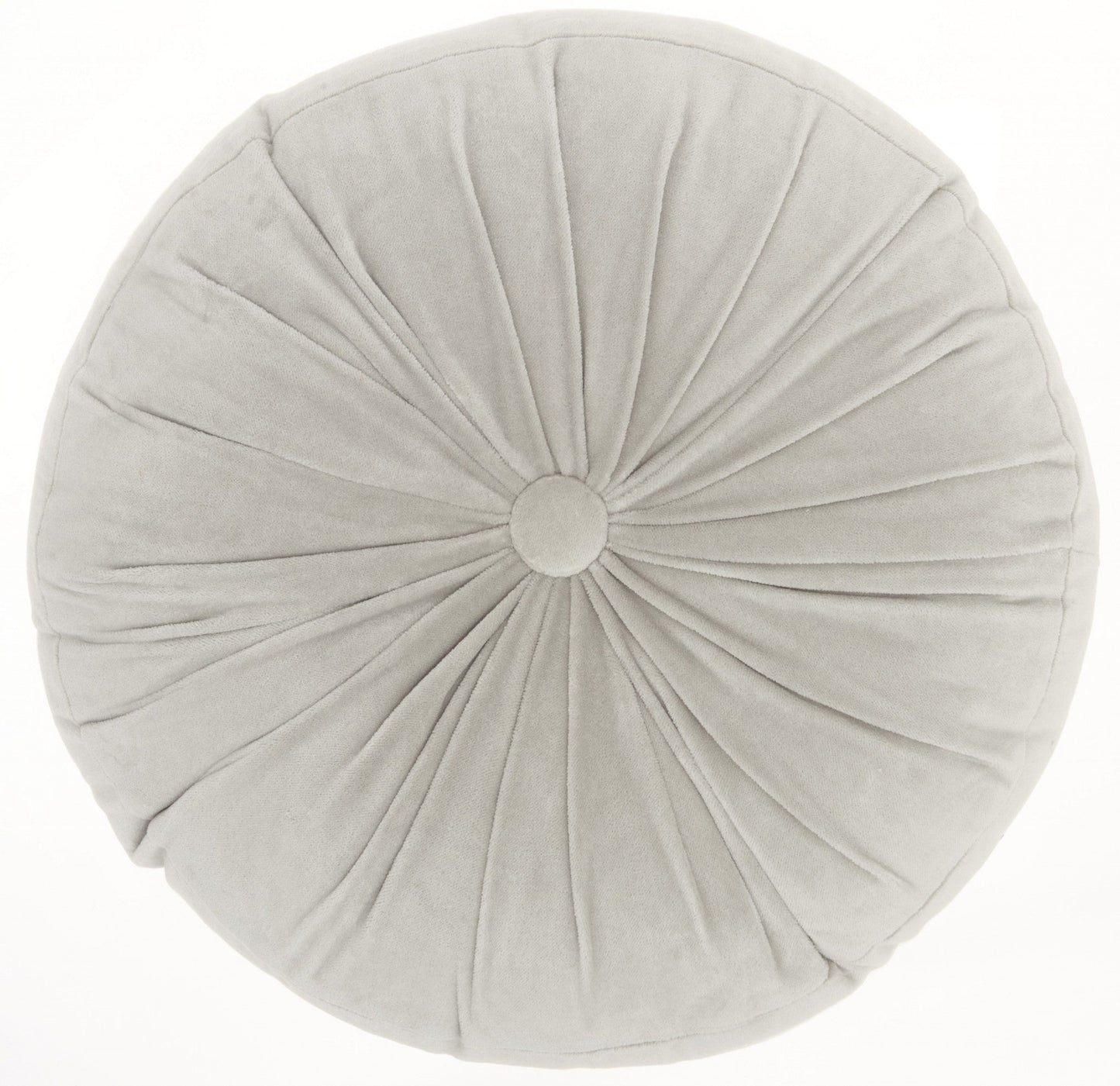 16" X 16" Light Gray Round Velvet Throw Pillow FurniFindUSA