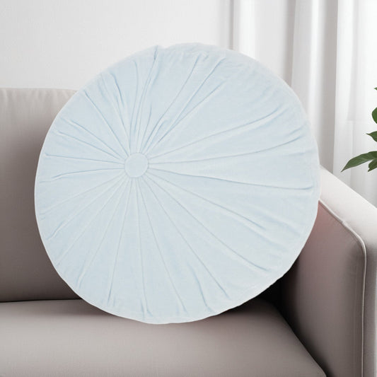 16" Periwinkle Tufted Round Throw Pillow FurniFindUSA