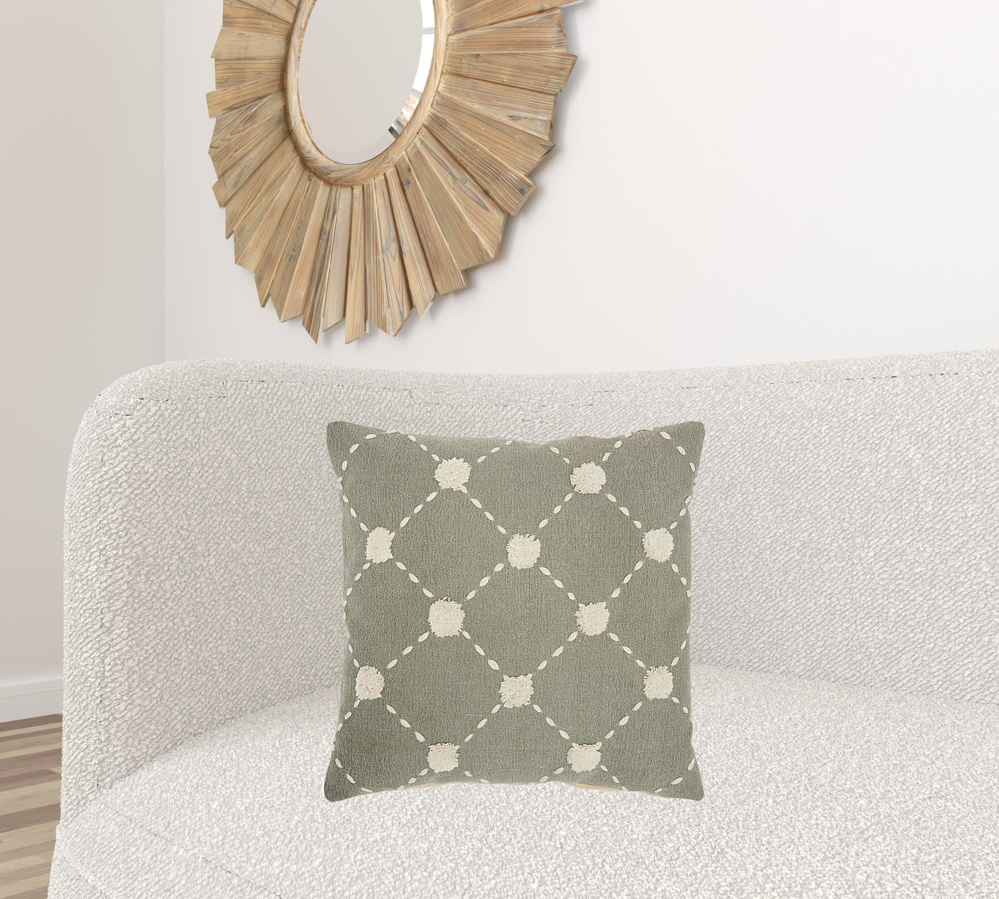 Glamorous Handcrafted Sage Accent Throw Pillow FurniFindUSA