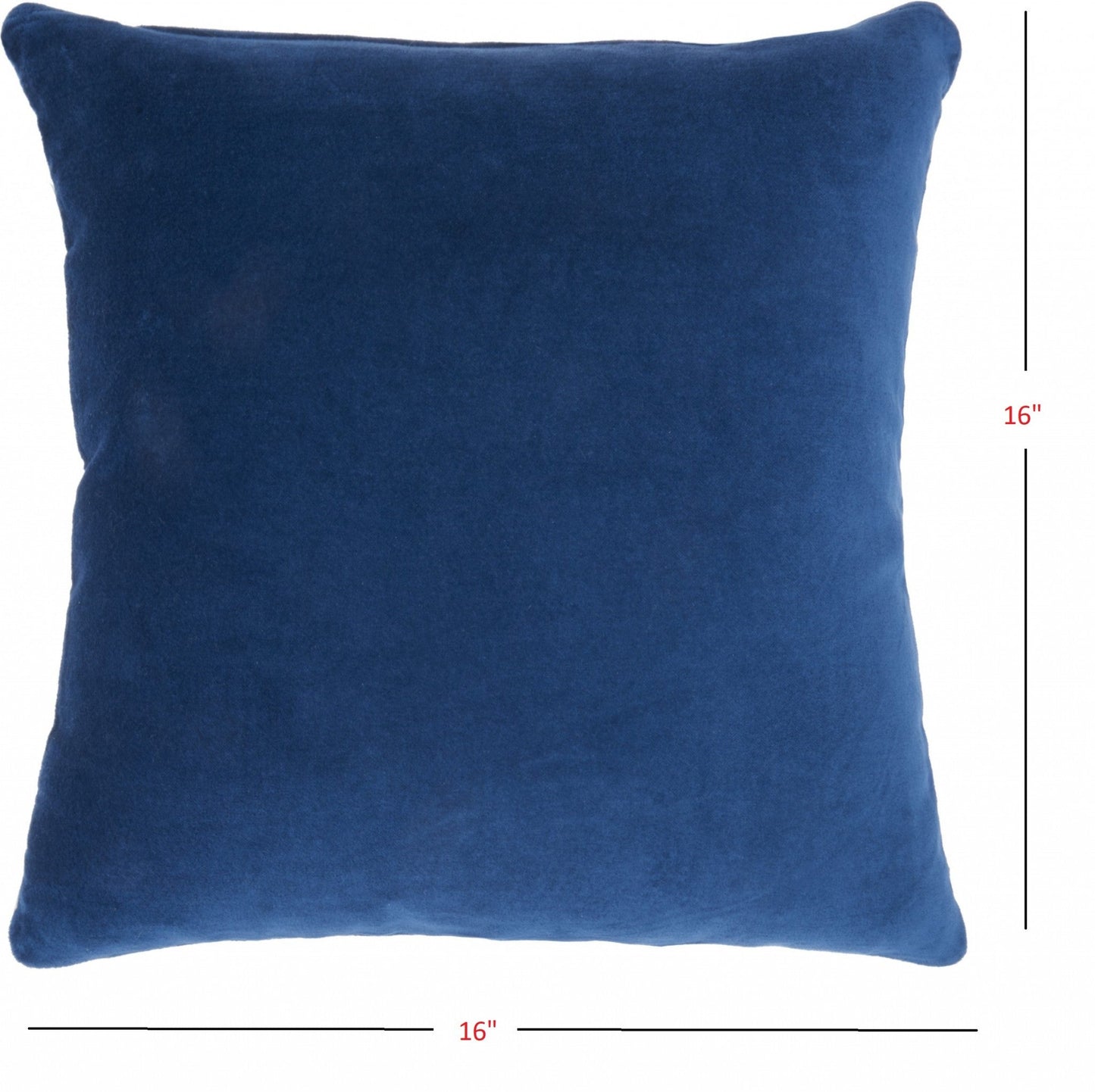 16" Navy and Ivory Velvet Throw Pillow FurniFindUSA