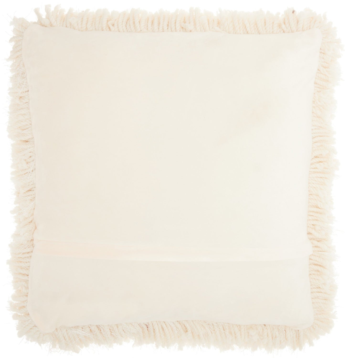 Fluffy Cream Shag Accent Throw Pillow FurniFindUSA