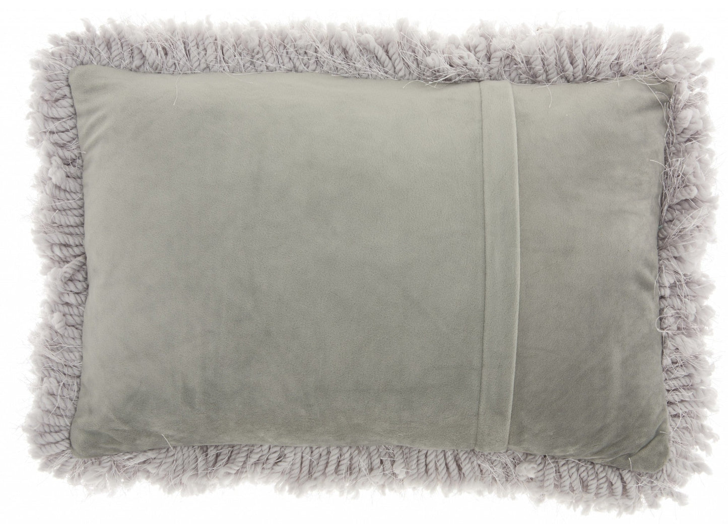 Pale Gray Knubby Plush Lumbar Throw Pillow FurniFindUSA