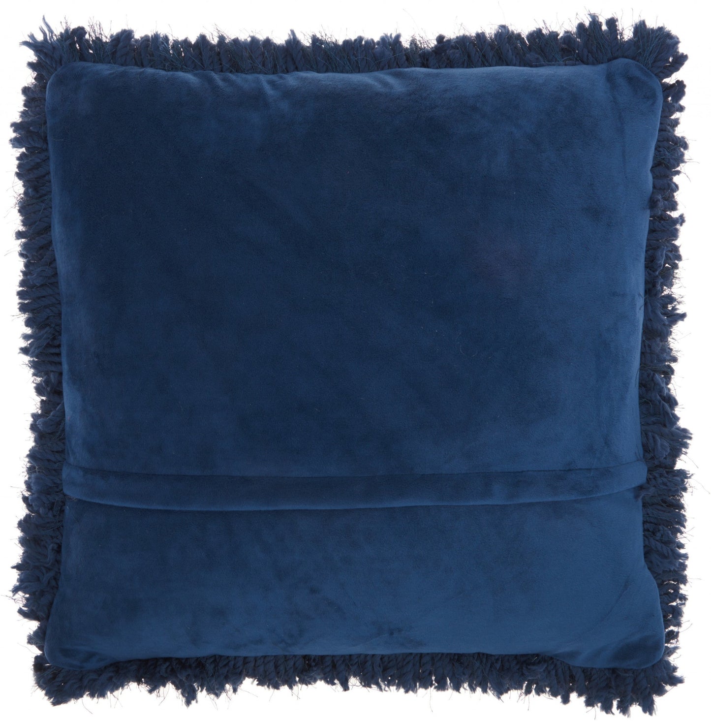 Fluffy Navy Shag Accent Throw Pillow FurniFindUSA