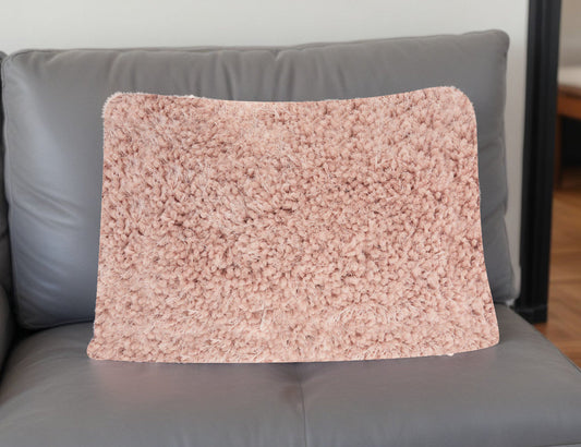 14" X 20" Mauve Knubby Plush Throw Pillow FurniFindUSA