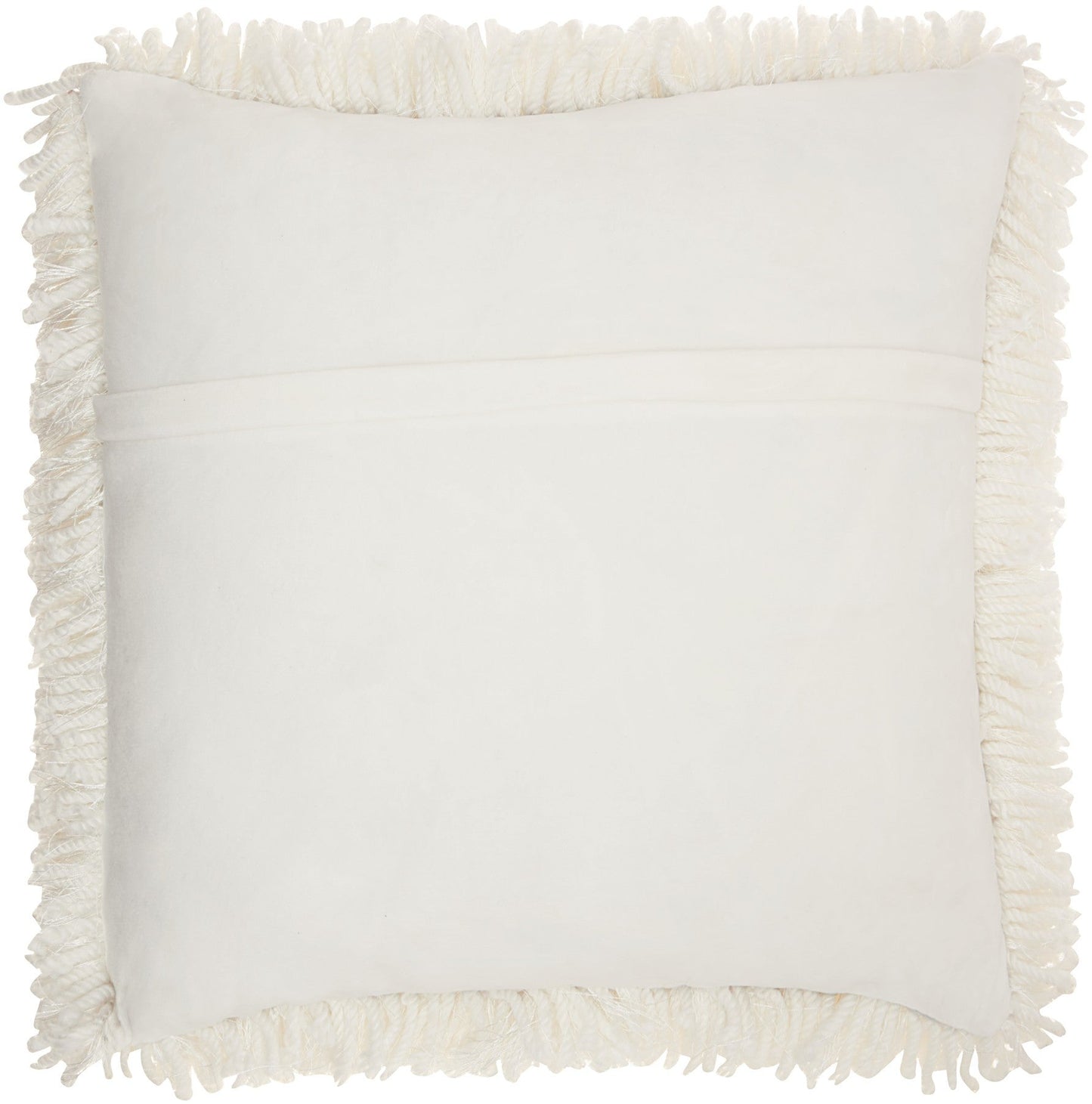 Fluffy White Shag Accent Throw Pillow FurniFindUSA
