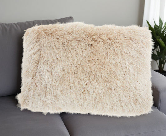 14" X 20" Beige Throw Pillow 6.0" (L) x 20.0" (W) x 14.0" (H) FurniFindUSA