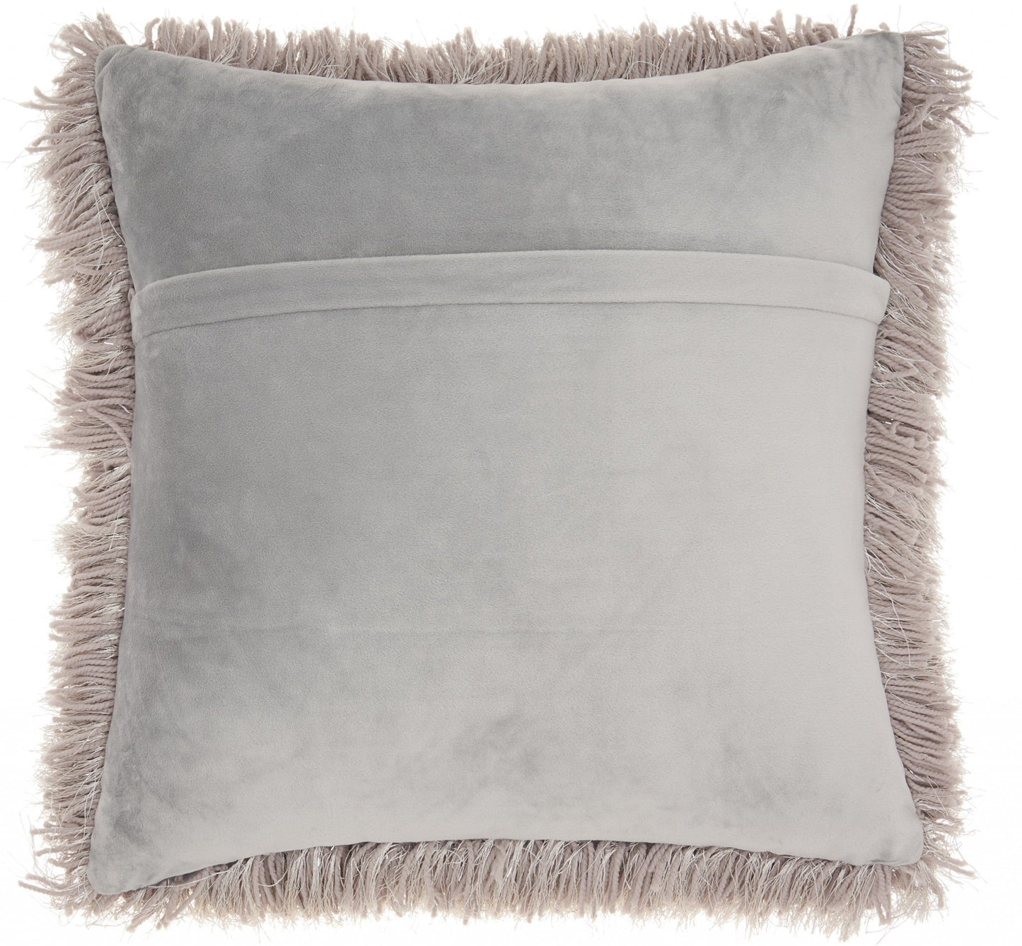20" Light Gray Shag Accent Throw Pillow FurniFindUSA