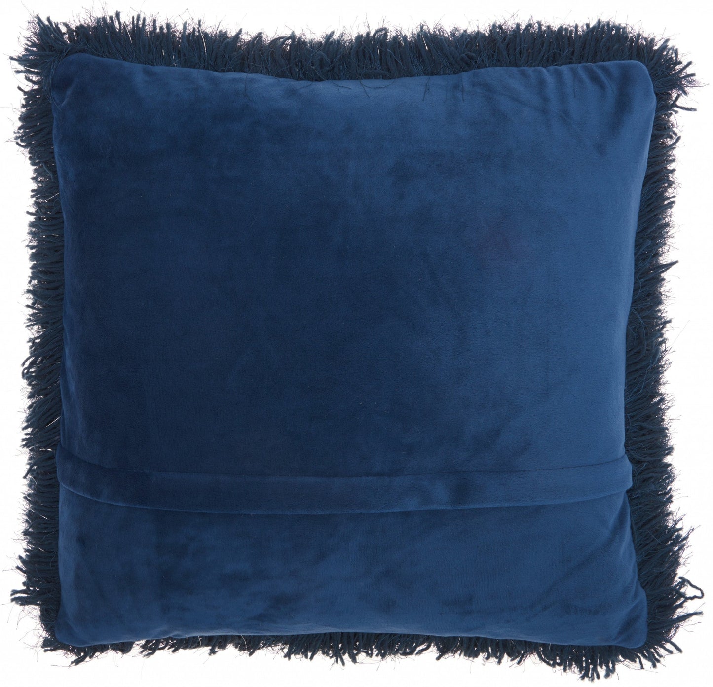 20" Plush Navy Shag Accent Throw Pillow FurniFindUSA