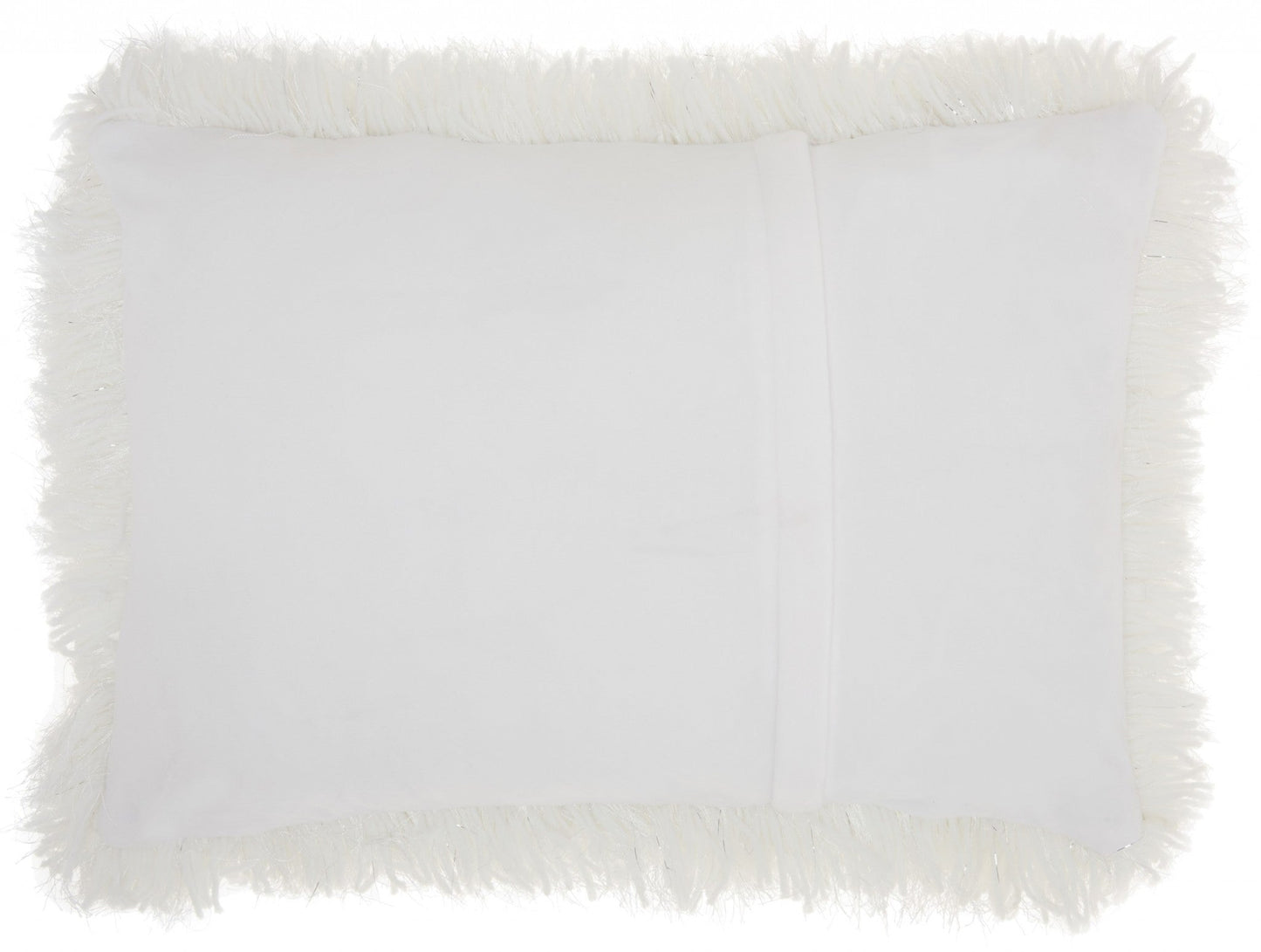 14" X 20" White Super Shaggy Throw Pillow FurniFindUSA