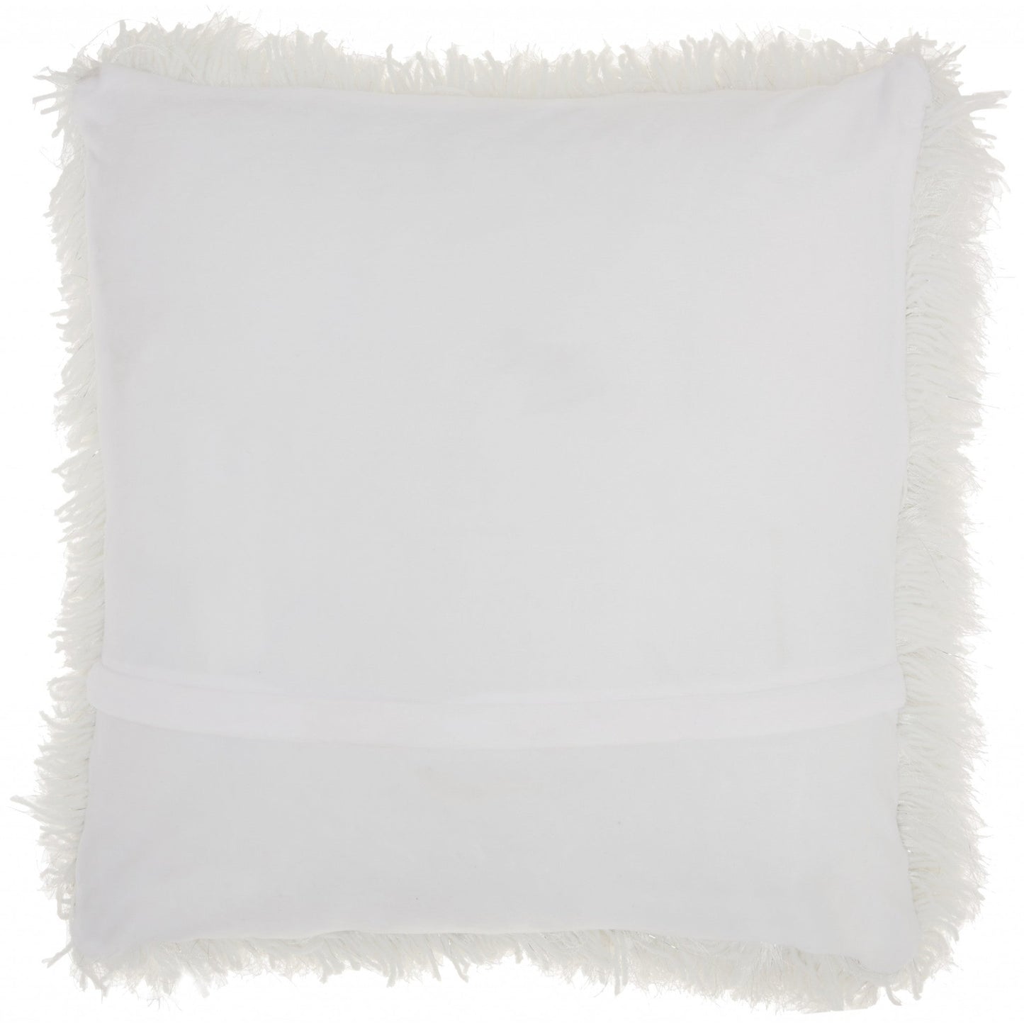 20" Plush White Shag Accent Throw Pillow FurniFindUSA