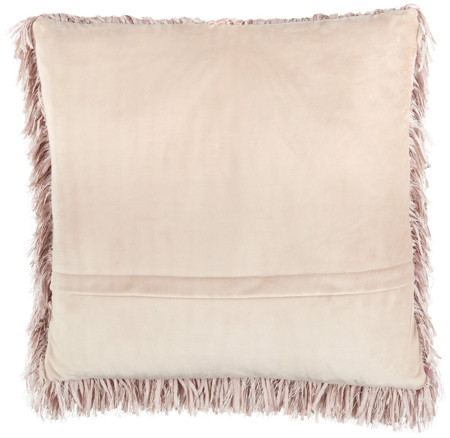 Square Blush Pink Shag Throw Pillow FurniFindUSA