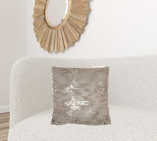20" Gray Faux Fur Throw Pillow FurniFindUSA