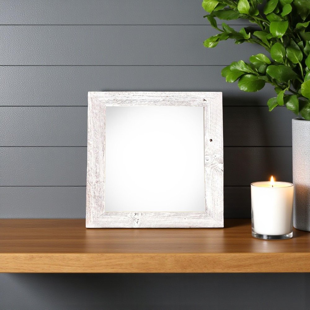 4" x 4" White Wood Tabletop Picture Frame HomeRoots
