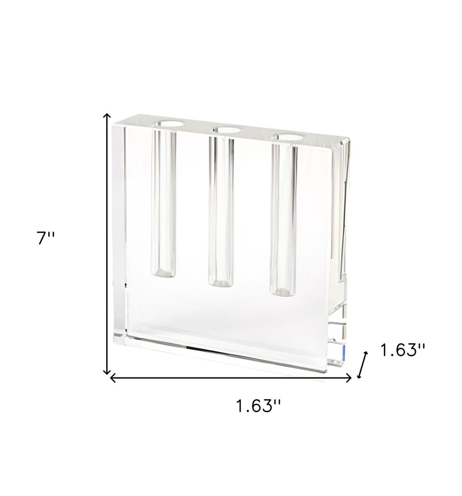 7" Clear Crystal Clear Square Table Vase HomeRoots