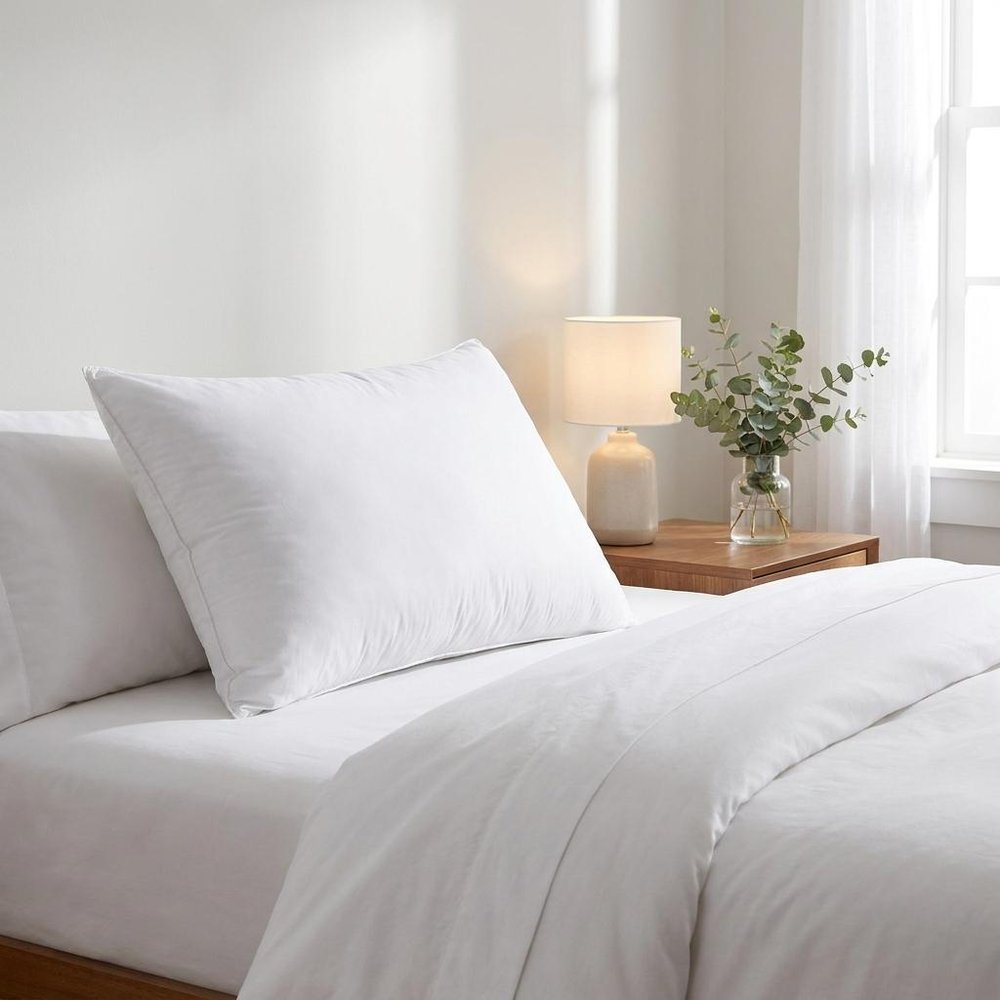 Premium Lux Down Queen Size Medium Pillow HomeRoots