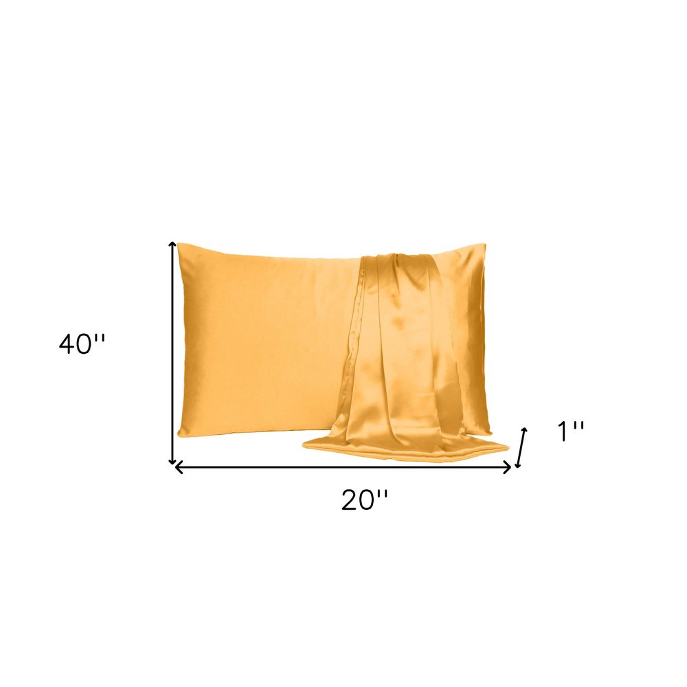 Set of Two Apricot Silk Satin HomeRoots