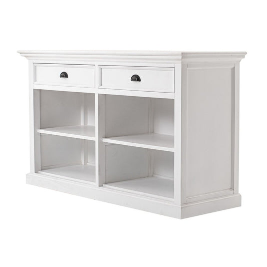 57" White Wood Two Drawer Buffet Table HomeRoots