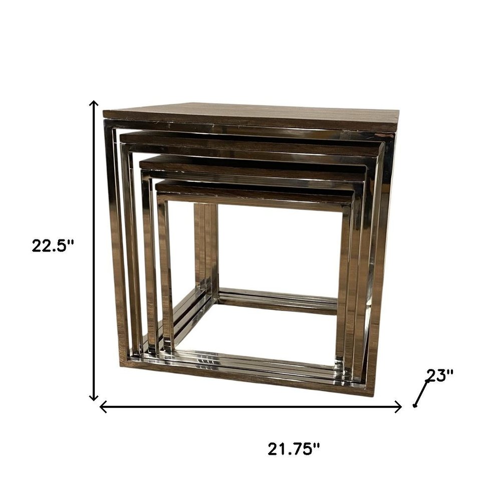 Set Of 4 Modern Rustic Nesting Accent Tables HomeRoots